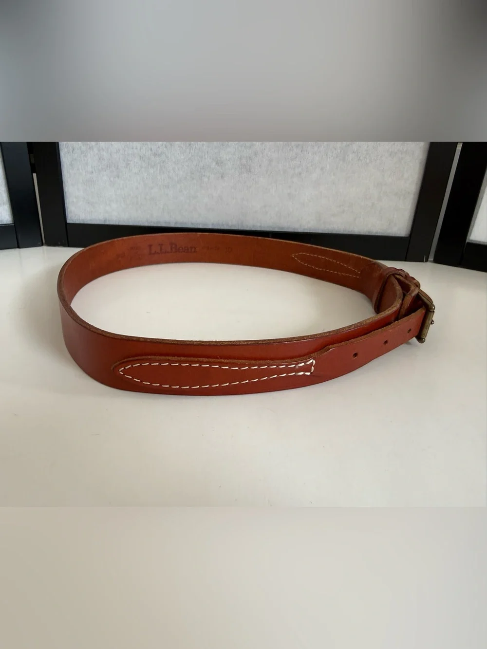 Vintage L.L.Bean Brown Leather Ranger Belt USA Made Size 30